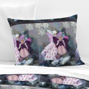 13x18-Inch Panel Art of Sparkling Snow and Violet Fairy Wings