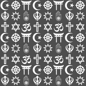 World Religions on Dark Grey - Custom Size