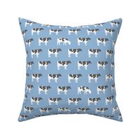 cows on blue - farm fabric