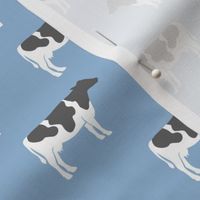 cows on blue - farm fabric