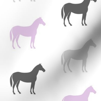 multi horses - grey and purple farm collection