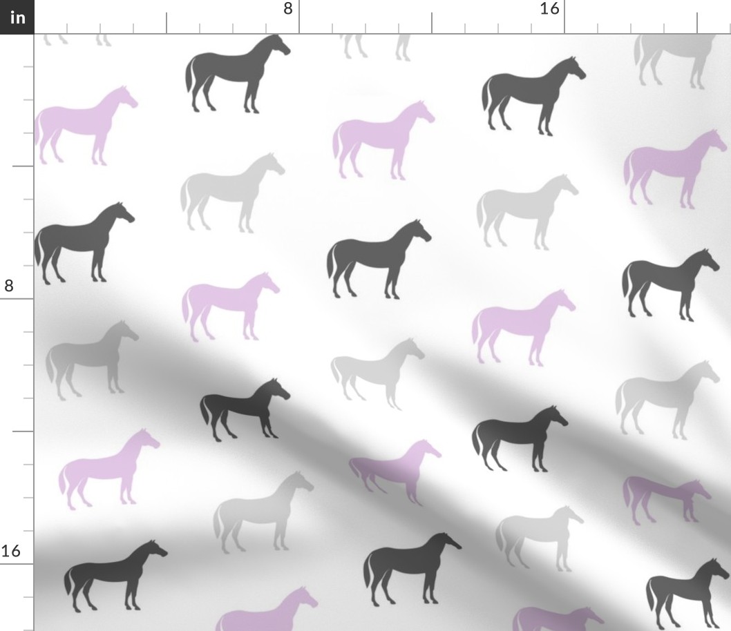 multi horses - grey and purple farm collection