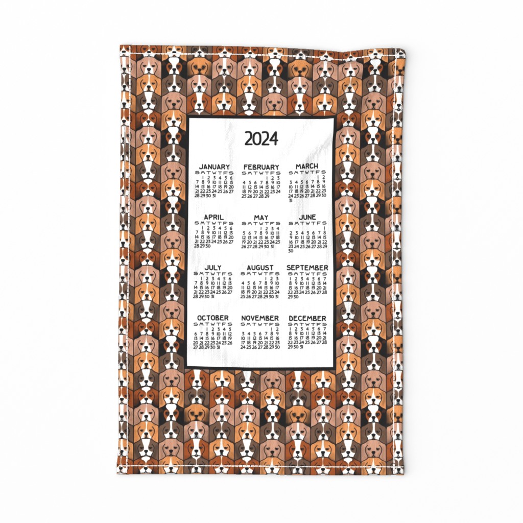 Ain't nothin' but hound dogs 2020 tea towel calendar