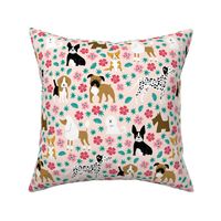 Dogs with chinese florals and leaves on blush