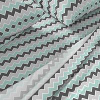 farm coordinate - traditional chevron - dark mint and grey