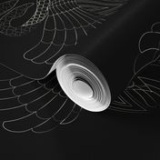 mtm 142cmx1meter, blouse-art-swans, black 