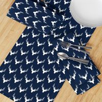 Navy + White Deer Antlers – Woodland Baby Nursery Kids Children baby Boy Bedding B