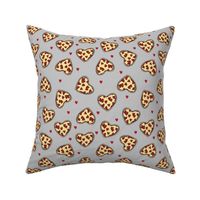 pizza heart // valentines day love pizza slices foodie fabric grey