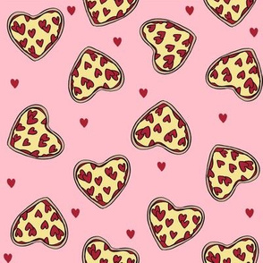 pizza heart // valentines day love pizza slices foodie fabric pink