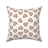 pizza heart // valentines day love pizza slices foodie fabric white