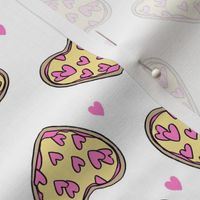 pizza heart // valentines day love pizza slices foodie fabric white