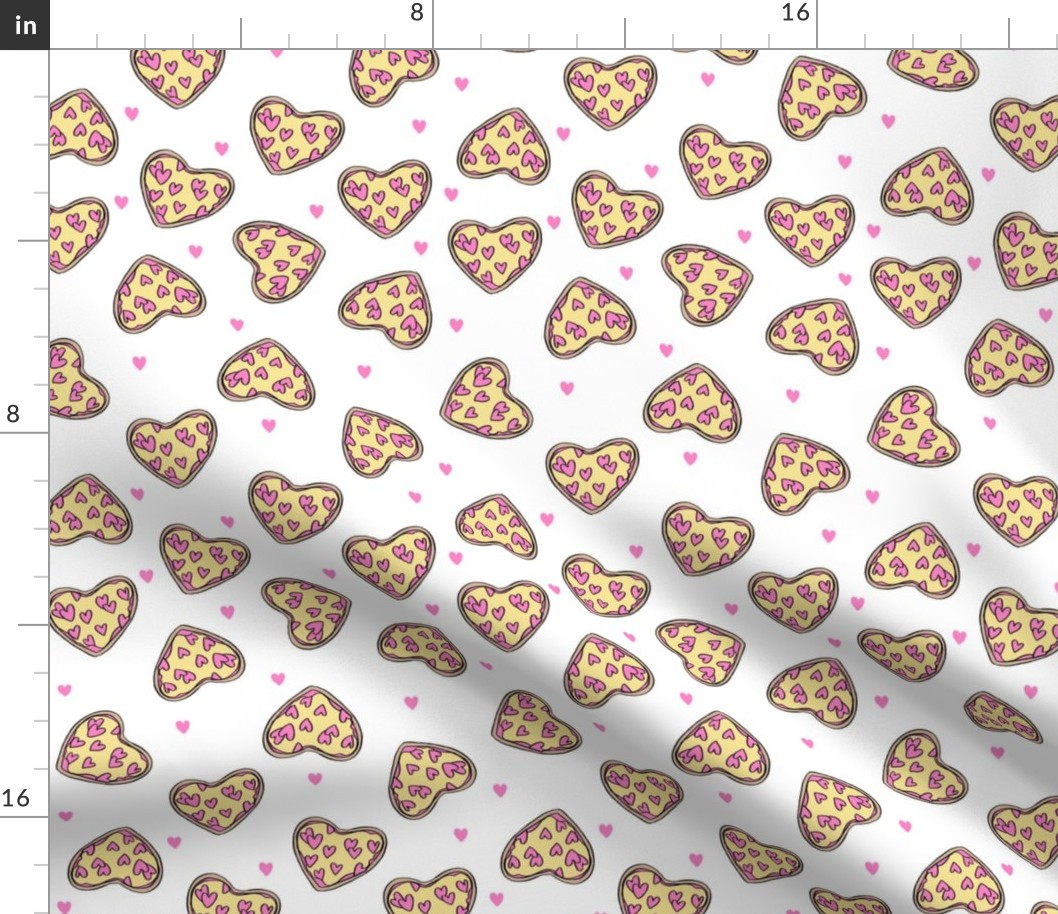 pizza heart // valentines day love pizza slices foodie fabric white