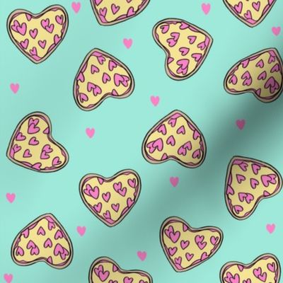 pizza heart // valentines day love pizza slices foodie fabric mint
