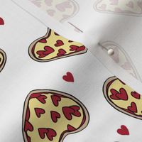 pizza heart // valentines day love pizza slices foodie fabric white red