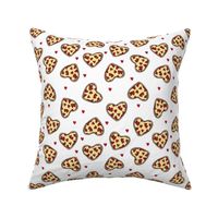 pizza heart // valentines day love pizza slices foodie fabric white red