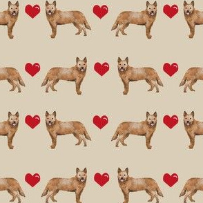 australian cattle dog red heeler hearts love dog breed fabric tan