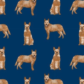 australian cattle dog red heeler simple dog breed fabric navy