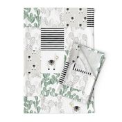 watercolor llamas patchwork wholecloth