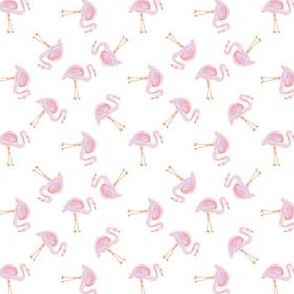 Ditsy Watercolor Flamingos