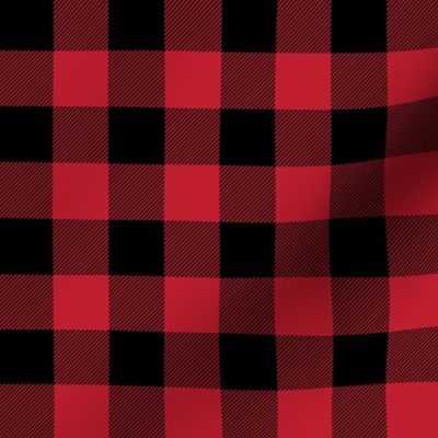 1" Black + Red Buffalo Plaid – Lumberjack Buffalo Check