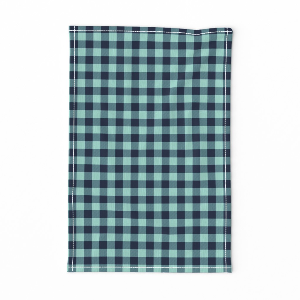 3/4" Navy + Mint Buffalo Plaid – Lumberjack Buffalo Check