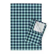 3/4" Navy + Mint Buffalo Plaid – Lumberjack Buffalo Check