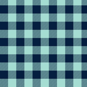 3/4" Navy + Mint Buffalo Plaid – Lumberjack Buffalo Check