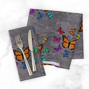 Butterfly Color Palette - Gray, Butterfly Color Wheel on Gray Granite