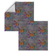 Butterfly Color Palette - Gray, Butterfly Color Wheel on Gray Granite