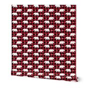 White Bears  – Black + Red Buffalo Plaid Check Woodland Baby Nursery Bedding