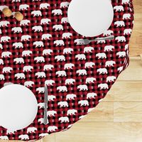White Bears  – Black + Red Buffalo Plaid Check Woodland Baby Nursery Bedding