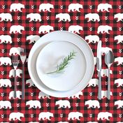 White Bears  – Black + Red Buffalo Plaid Check Woodland Baby Nursery Bedding