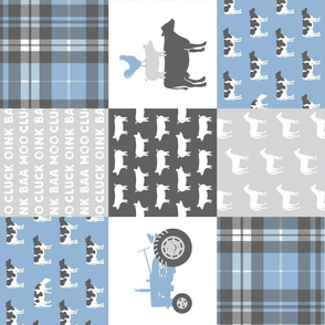 farm wholecloth - blue and grey (90)