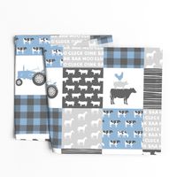 farm life - wholecloth- blue and grey (90)