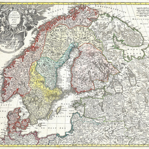 1730 Map of Scandinavia (42"W)