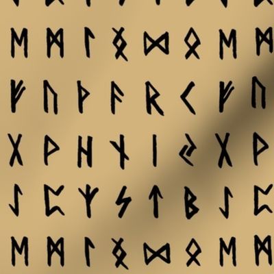 Nordic Runes on Calico // Small