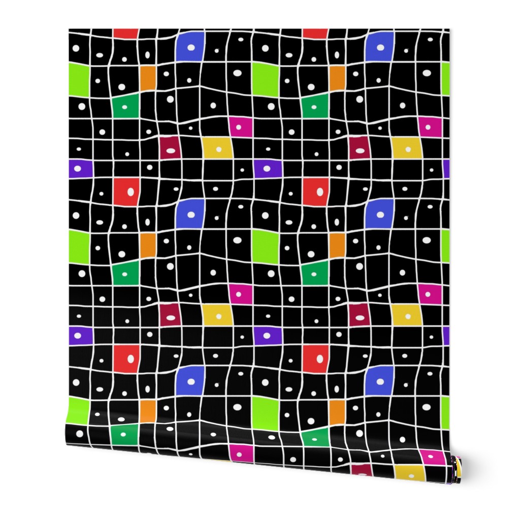 Wonky Grid-black multicolor