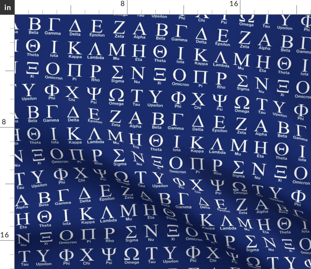 Greek Alphabet // Dark Blue