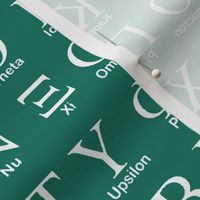 Greek Alphabet // Aqua Green