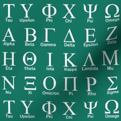 Greek Alphabet // Aqua Green