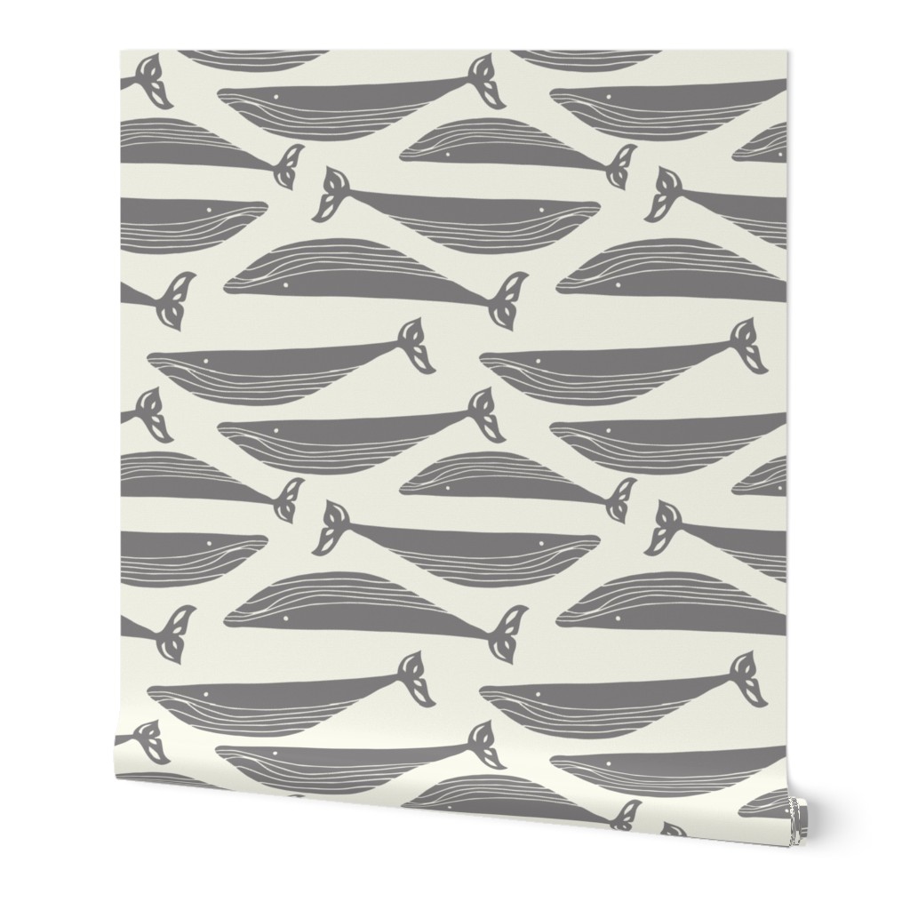 whale pod  in grey / gray