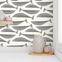 whale pod  in grey / gray