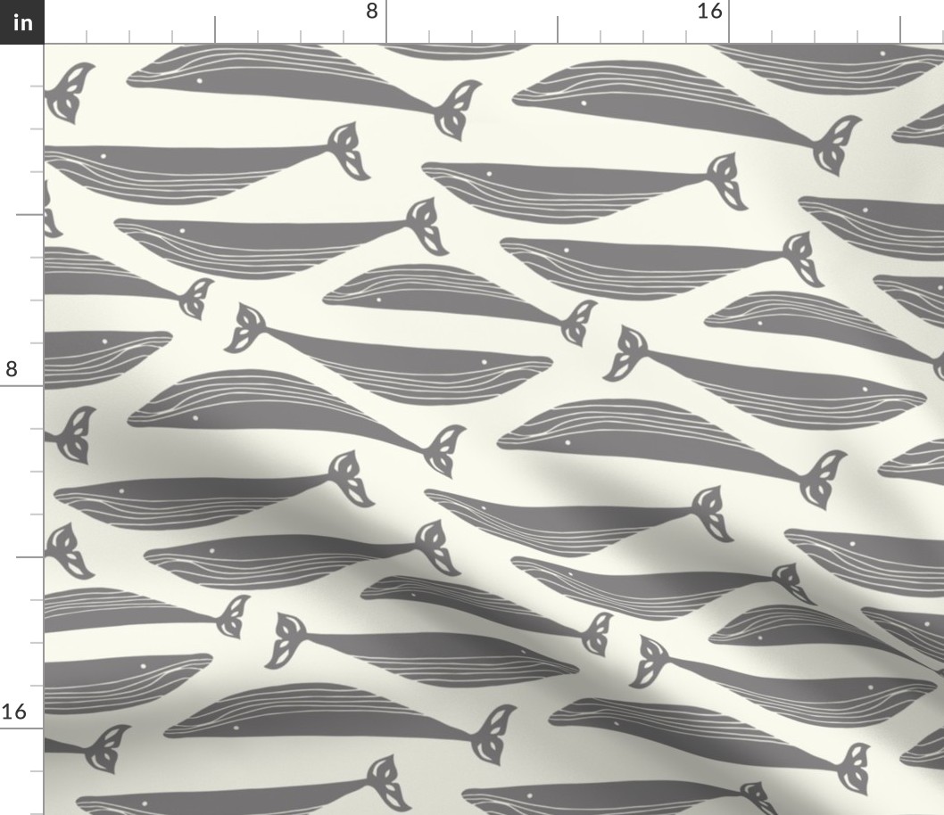 whale pod  in grey / gray