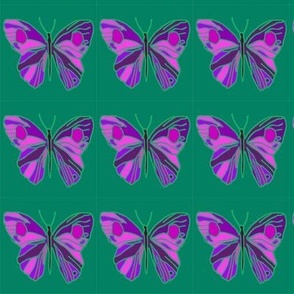 bright green butterfly repeat