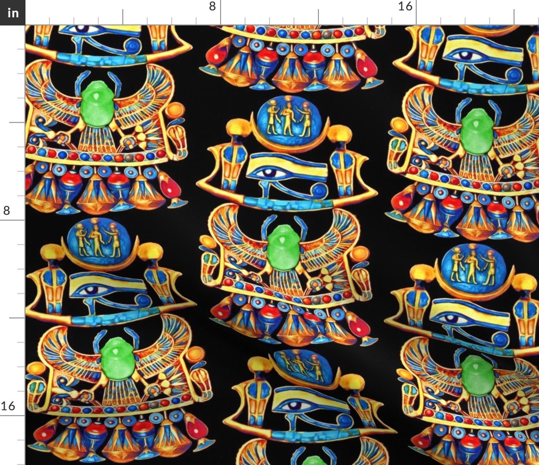 ancient egypt egyptian pharaoh sun cobras snakes goddesses scarab beetles flowers lily lilies lotuses eyes horus king Udjat thoth king gods Wadjet gold rainbow colorful wings
