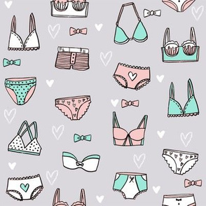 undies // valentines day cute lingerie underwear fabric grey