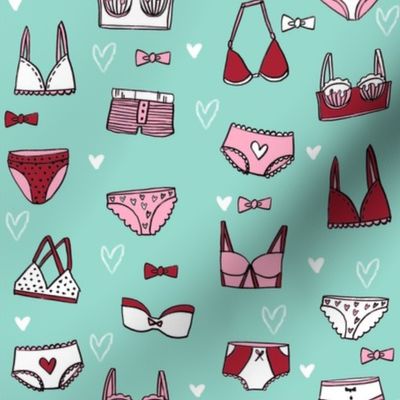 undies // valentines day cute lingerie underwear fabric mint