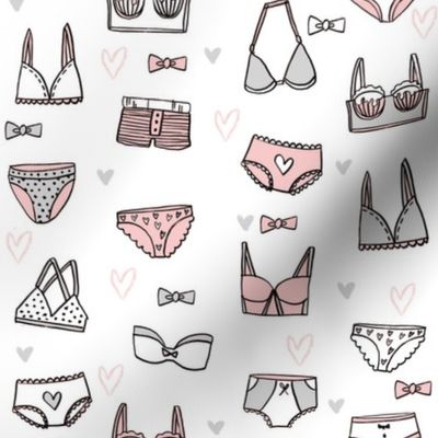 undies // valentines day cute lingerie underwear fabric white pink