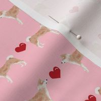 akita hearts love dog fabric pet portrait dog breeds pink
