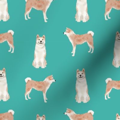 akita dog fabric pet portrait dog breeds turquoise